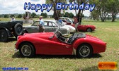Happy Birthday TR3A Red sports car